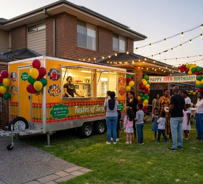 Tastes of Senegal food truck at a private celebration
